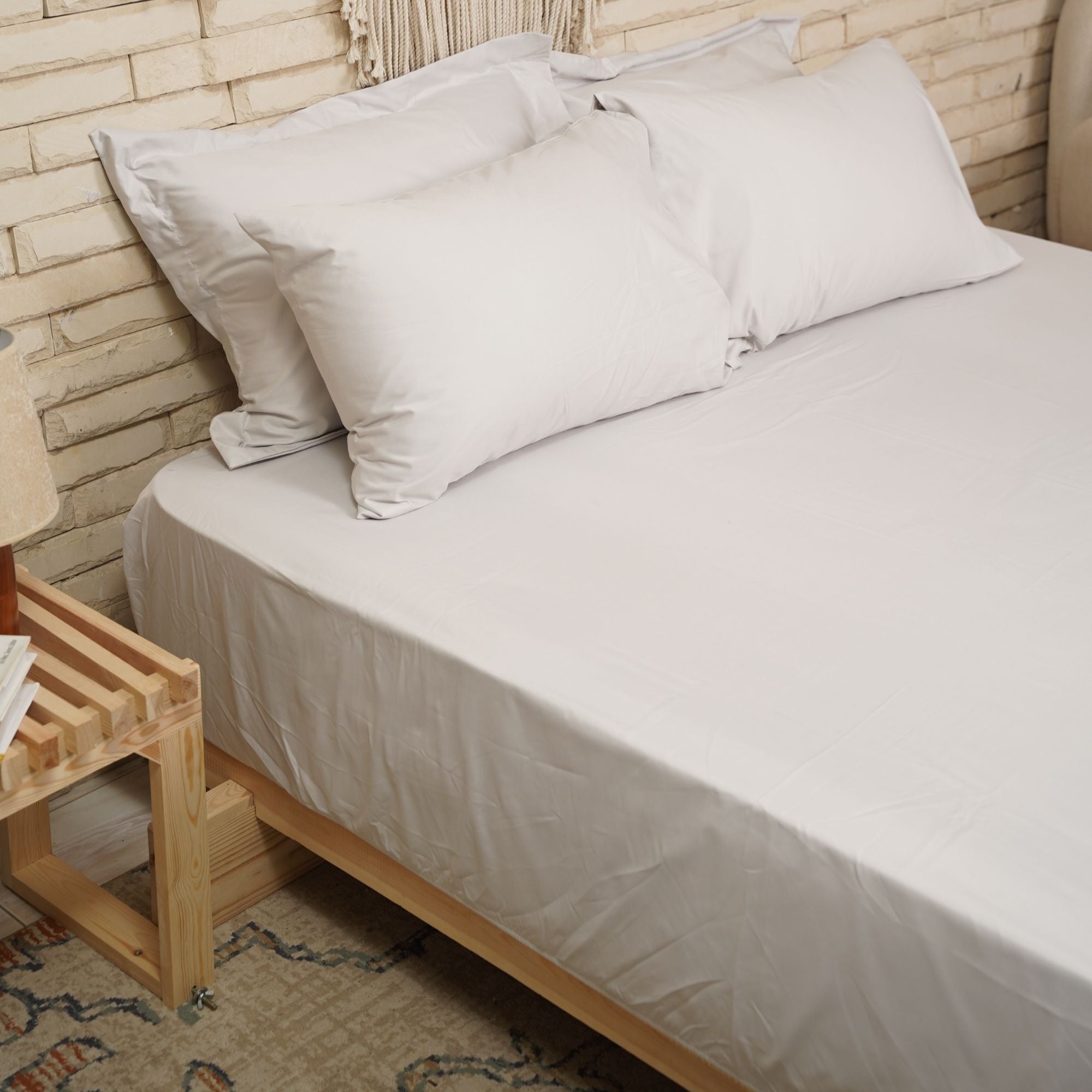 Sateen Fitted Sheet + Pillowcases (600TC)