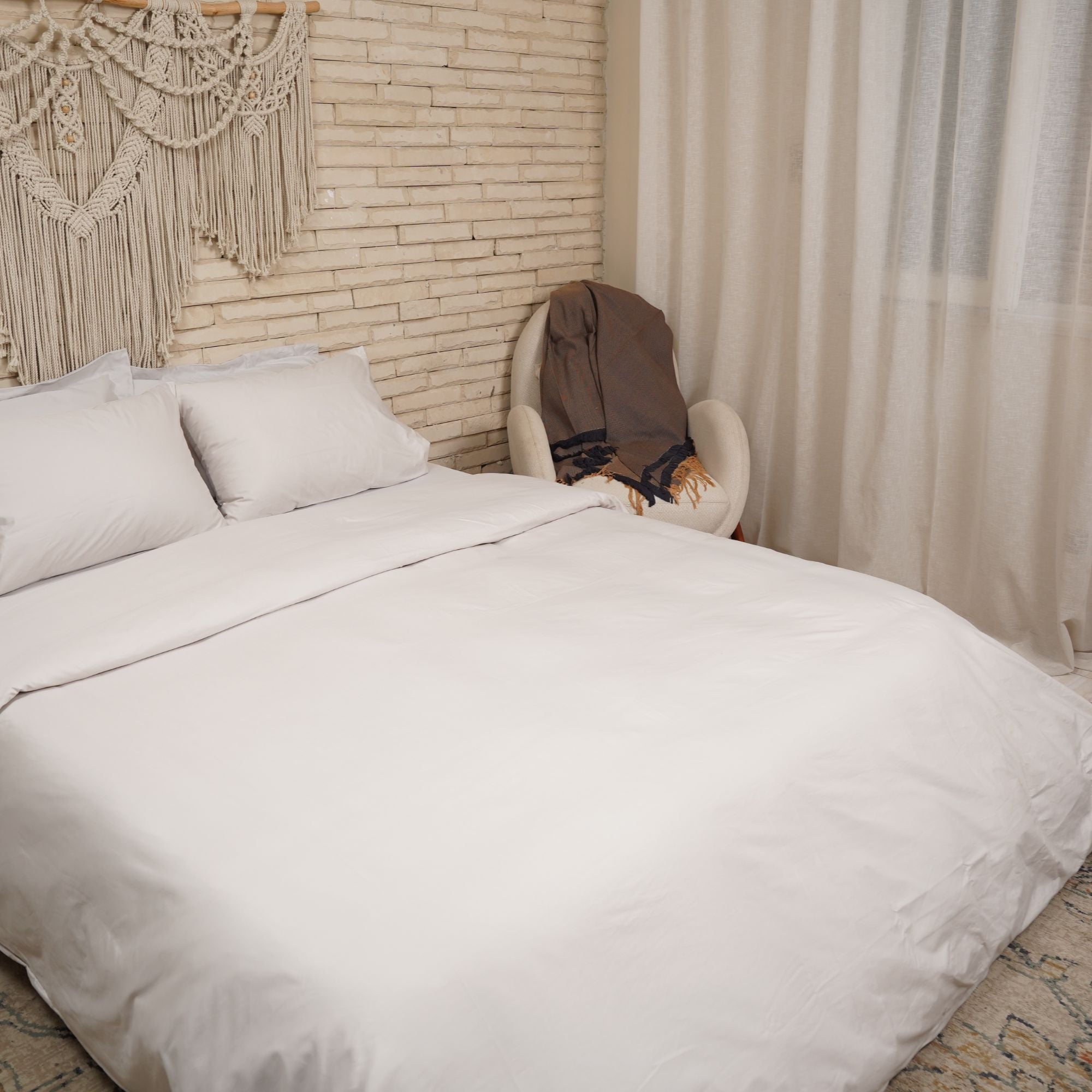 طقم غطاء لحاف ساتين قطن (600 خيط)