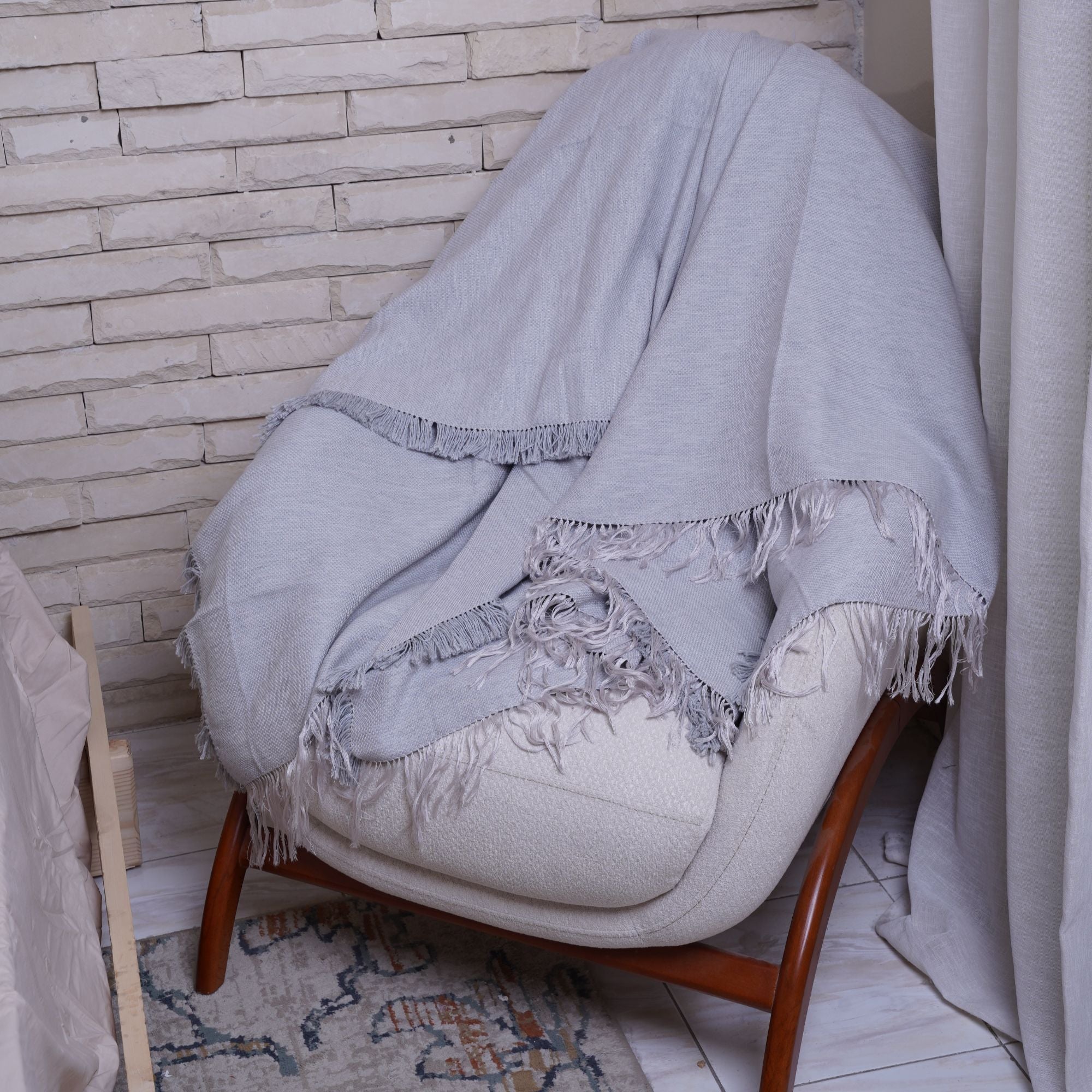 Plain Knit Cotton Throw TH7