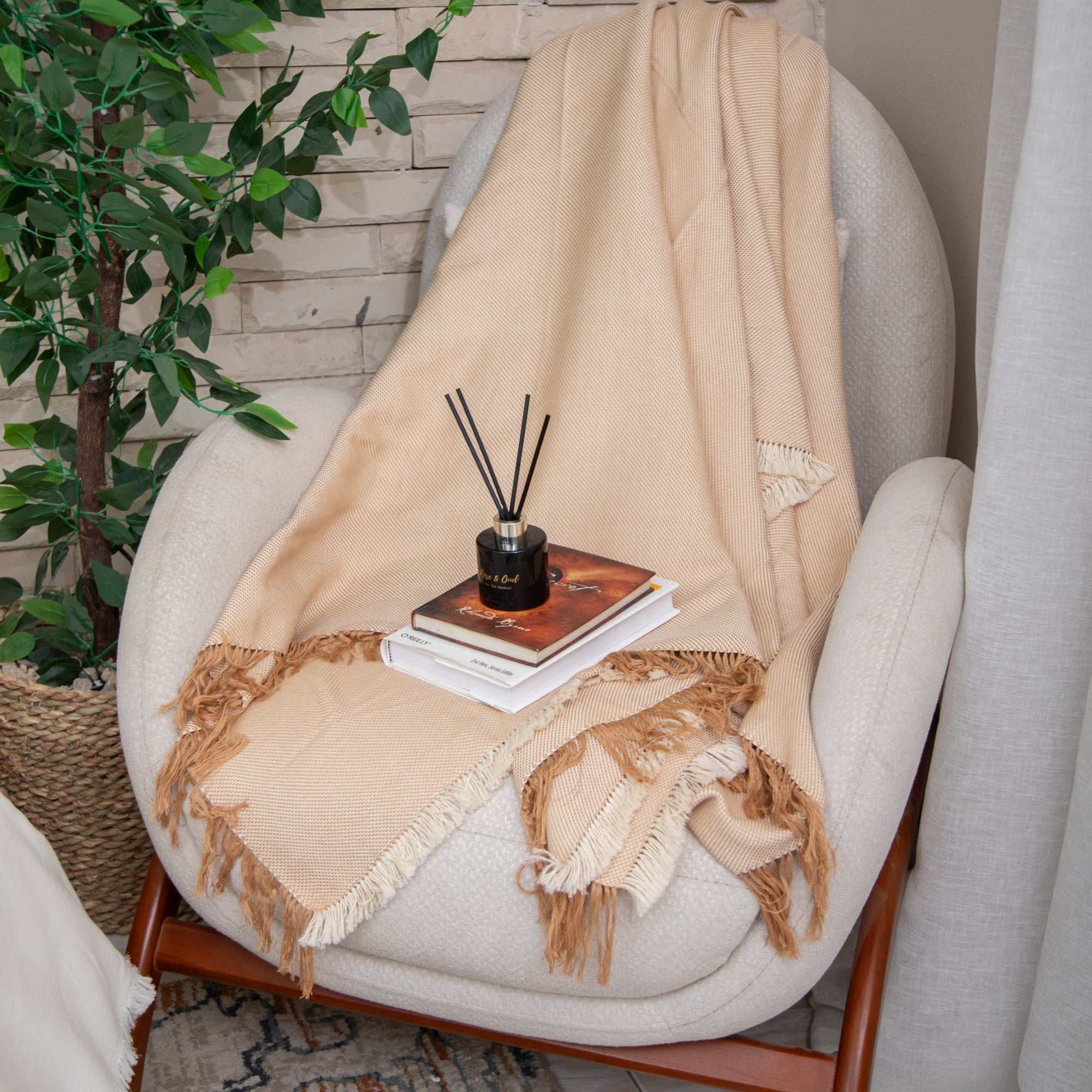 Striped Cotton Throw Blanket TH8