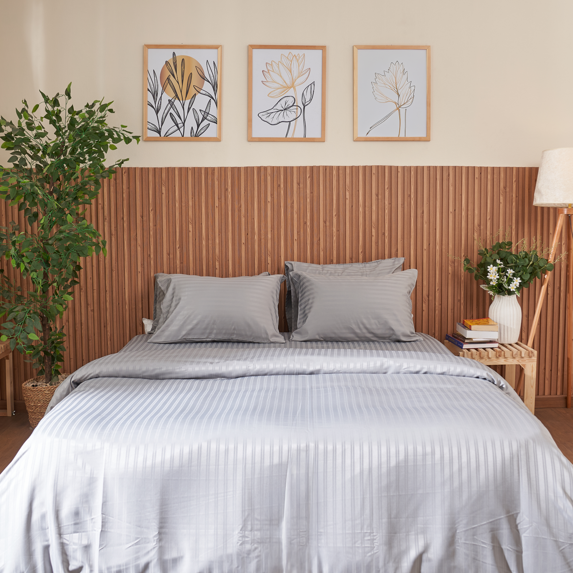 Sateen Stripe Duvet Cover Set 400 TC 100% Cotton